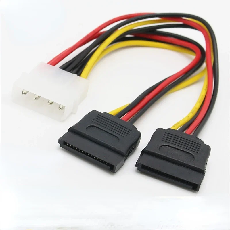 1x IDE 4 pines Molex macho de alimentación a 2x IDE 4 pines hembra Y divisor adaptador de extensión Cable conector 22cm - imagen 3