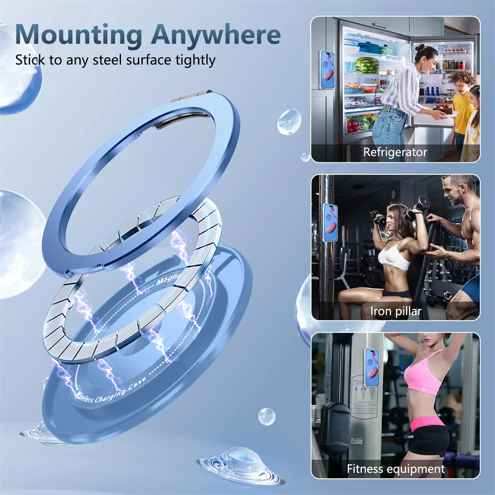 Soporte giratorio soporte plegable magnético funda de teléfono transparente para iPhone 15 17 16 Plus 14 13 12 11 Pro Max armadura parachoques contraportada - imagen 5