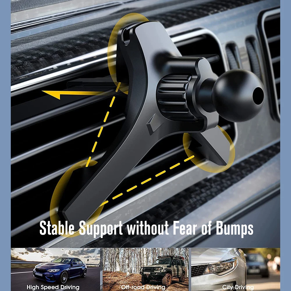 Clips de soporte para teléfono de coche, cabezal de bola de 17mm, Clip de salida de aire para coche, abrazadera de gancho para salida de aire de coche, soporte magnético para teléfono móvil - imagen 5