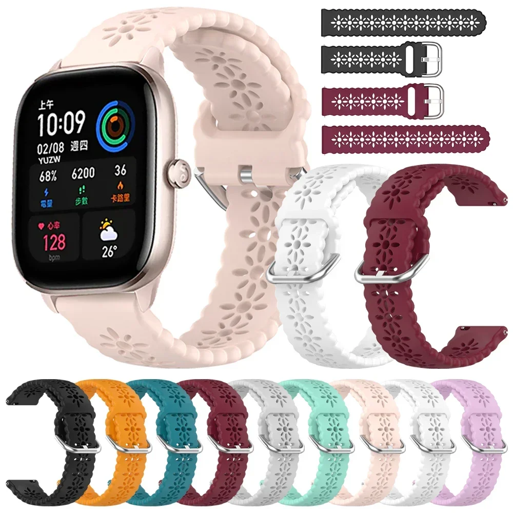 1 Uds. Banda de 20/22mm para Amazfit GTS/2/2e/3/4 GTS2 Mini/GTR 4/2/2e/3/Pro/47mm/stratos 2/3 bip pulsera de silicona correa de reloj Xiaomi