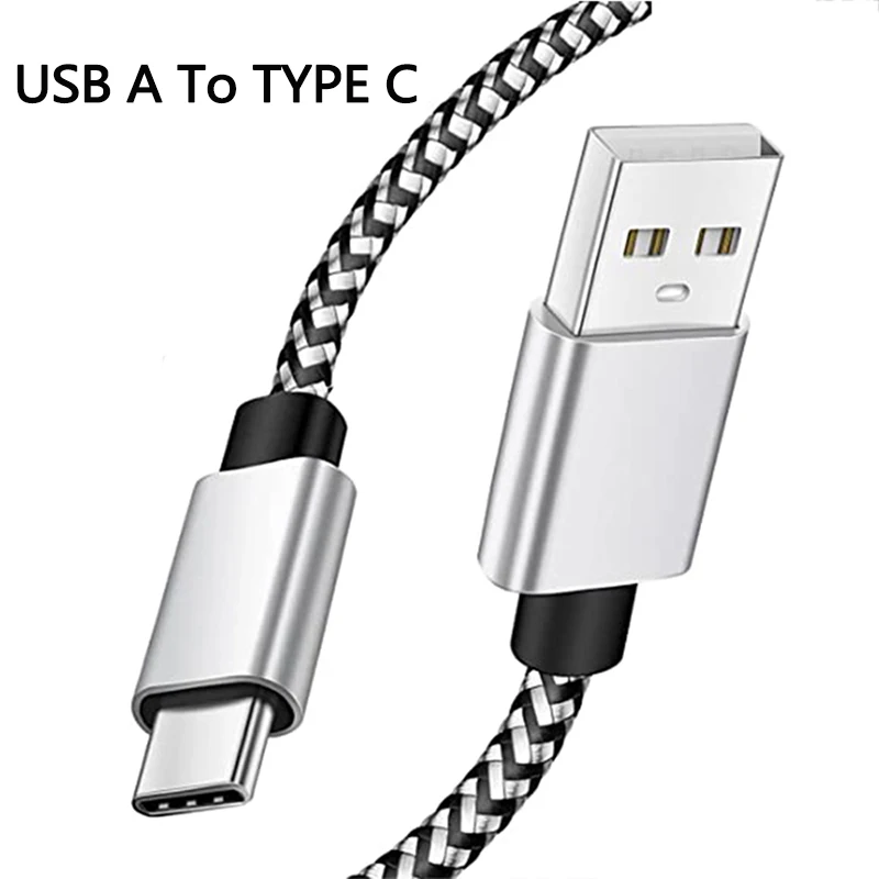 Cable de carga Usb A a tipo C, Cable de datos de alta velocidad trenzado de nailon 2.4A, Cable de cargador rápido Usb Android para Samsung, Huawei y Xiaomi