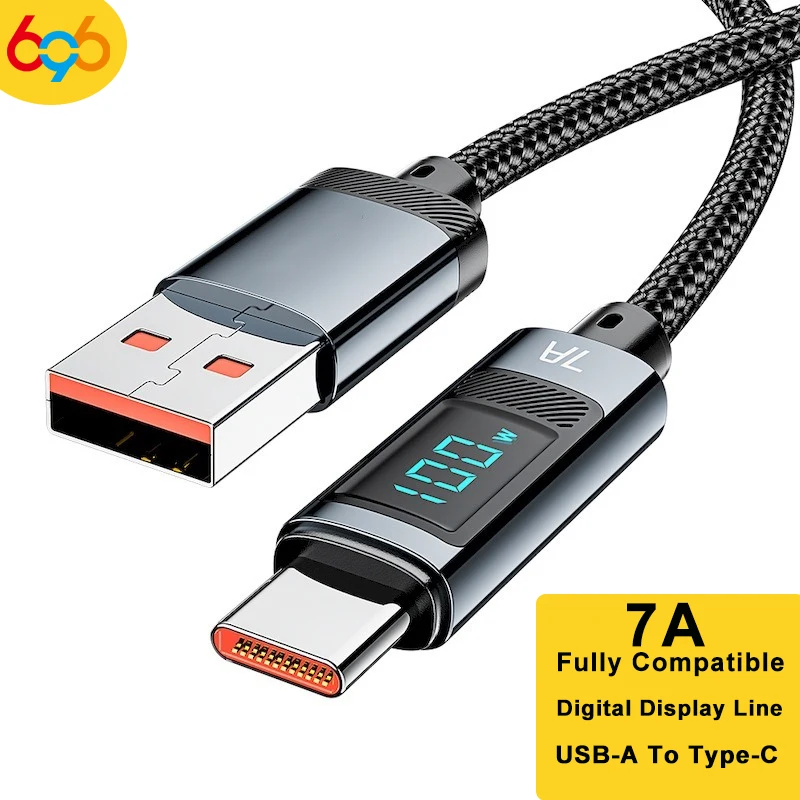 Cable USB tipo C General 7A, cargador de datos USB C de 100W para Huawei P40 30 Pro, Cable de carga rápida de 66W para Samsung y Xiaomi