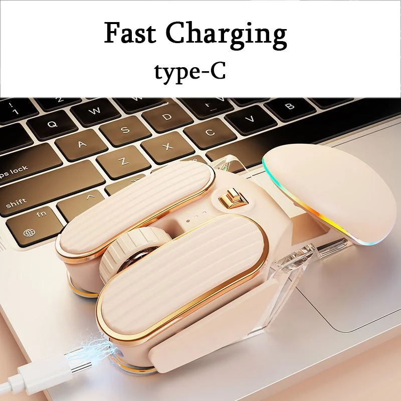 Ratón inalámbrico con Bluetooth y modo Dual, recargable, silencioso, óptico, USB, para ordenador portátil y PC - imagen 4