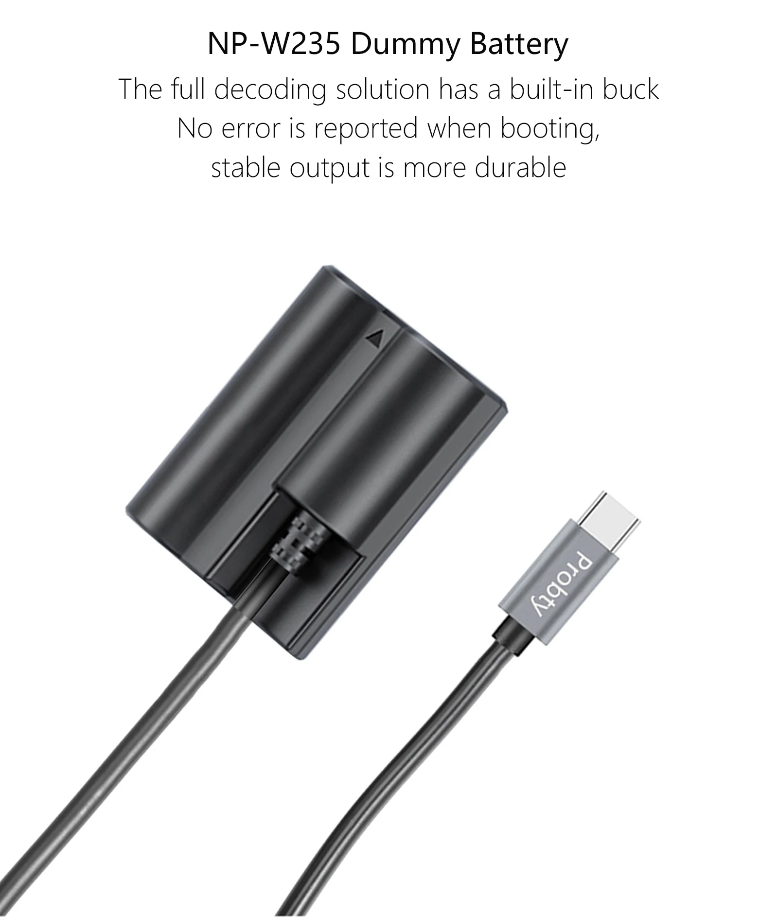 Adaptador de NP-W235 para cámara FujiFilm USB-C XT4 GFX100S 50S II, batería Dummy PD30W, NPW235 - imagen 3