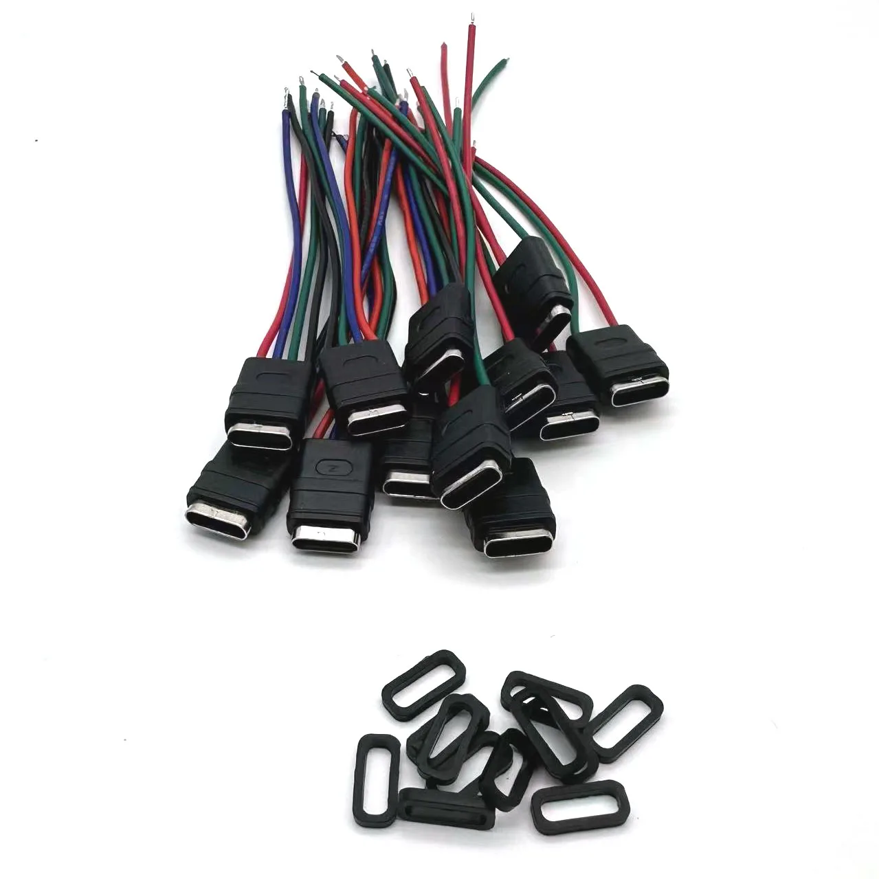 Conector de puerto de carga tipo toma de corriente tipo cable de soldadura de 2 pines y 4 pines base hembra tipo C impermeable con cable enchufe de carga de 8,5 CM