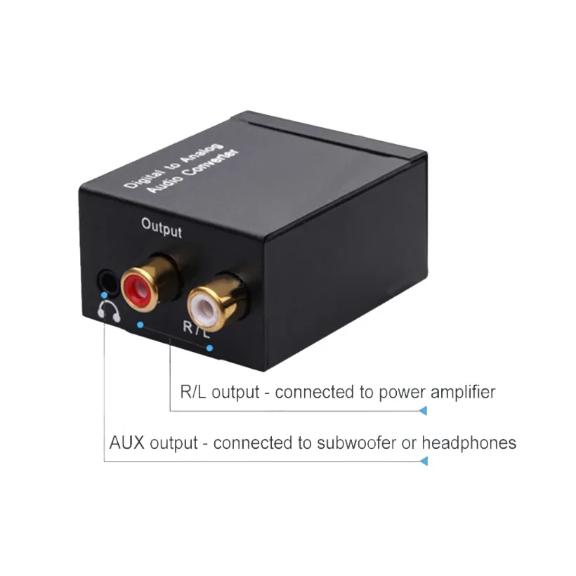 Convertidor de Audio Jack de 3,5mm, fibra óptica Coaxial Toslink Digital a analógico para RCA SPDIF, decodificador de Audio Digital, amplificador estéreo - imagen 5