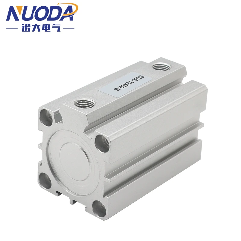 Diámetro de rosca macho serie SDA B 12 16 20 25 32 40 50 63 80mm carrera 5 10 20 25 30 40 45 50mm cilindro fino compacto neumático de aire - imagen 5