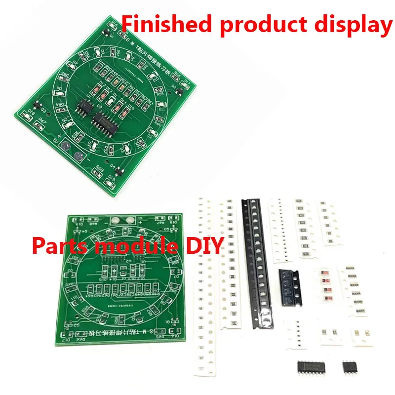 Tablero de práctica de soldadura DIY SMD CD4017 NE555, Kit de luz para correr, componentes SMD, entrenamiento de habilidades, Kits de entrenamiento práctico