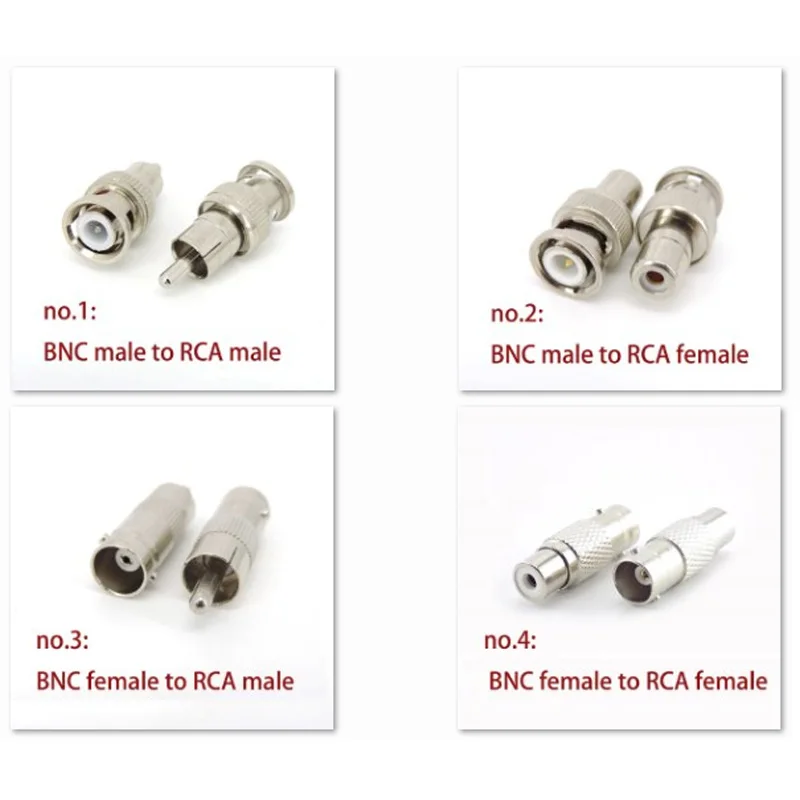 4 tipos BNC macho hembra a RCA macho hembra enchufe audio vídeo cámara CCTV Cable Coaxial conector convertidor - imagen 2