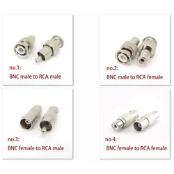 Adaptador BNC a RCA macho/hembra para CCTV y vídeo