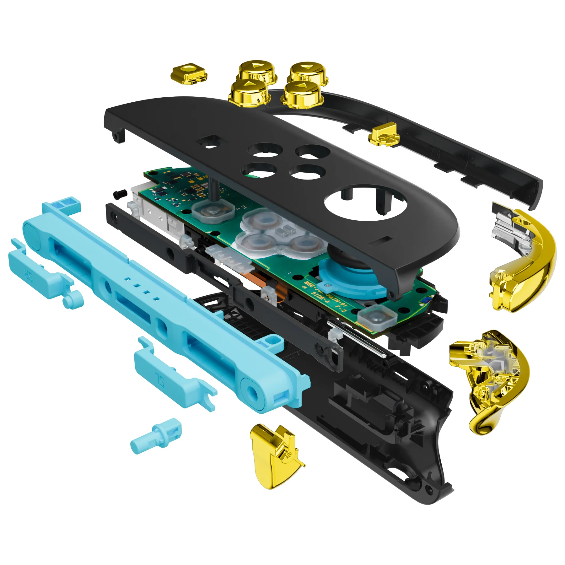 eXtremeRate Juego completo de botones de repuesto DIY para Nintendo Switch 2 para Joycon 2 - Oro cromado - imagen 4