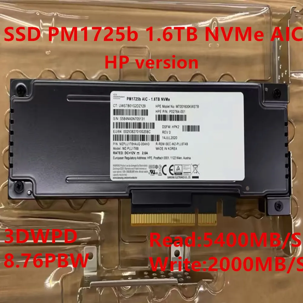 Nuevo Original para Samsung SSD PM1725B PM1735 1,6 T 3,2 T PCle4.0X8 PCIE3.0X8 tarjeta AIC unidad de estado sólido de alta velocidad de grado empresarial