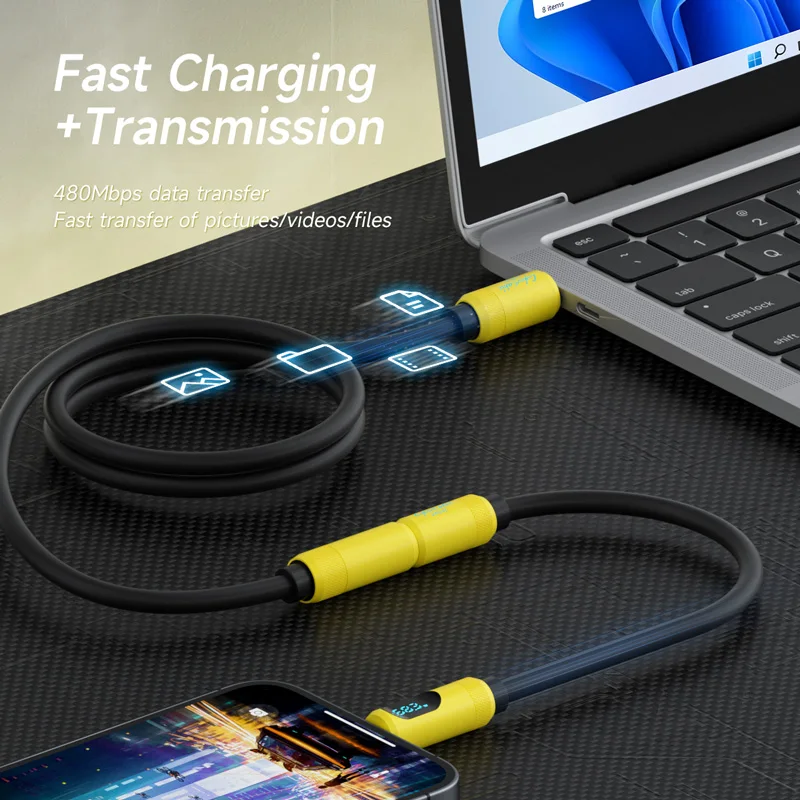 Hagibis Cable de extensión USB C tipo C macho a hembra PD 240W Cable de carga rápida transferencia de fecha para portátiles iPhone 17 píxeles MacBook - imagen 5