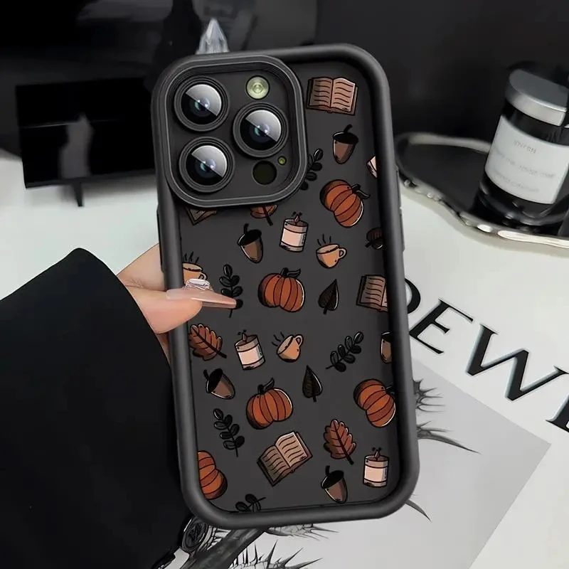 Funda de teléfono para Xiaomi Redmi Note 14, 13, 12, 11 Pro Plus, 5G, 10S, 11S, 12S, bonita funda de dibujos animados de calabaza castaña para Redmi 13C 12C 14C4G - imagen 2