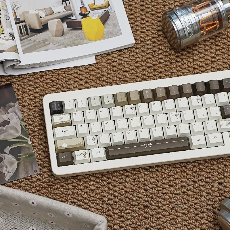 Juego de teclas con tema de Perfume de madera, teclas de teclado con perfil de cereza/FOA de sublimación PBT personalizadas, accesorios para teclado mecánico - imagen 5