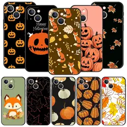 Funda iPhone 15 Pro Max con diseño otoñal de zorro y calabaza