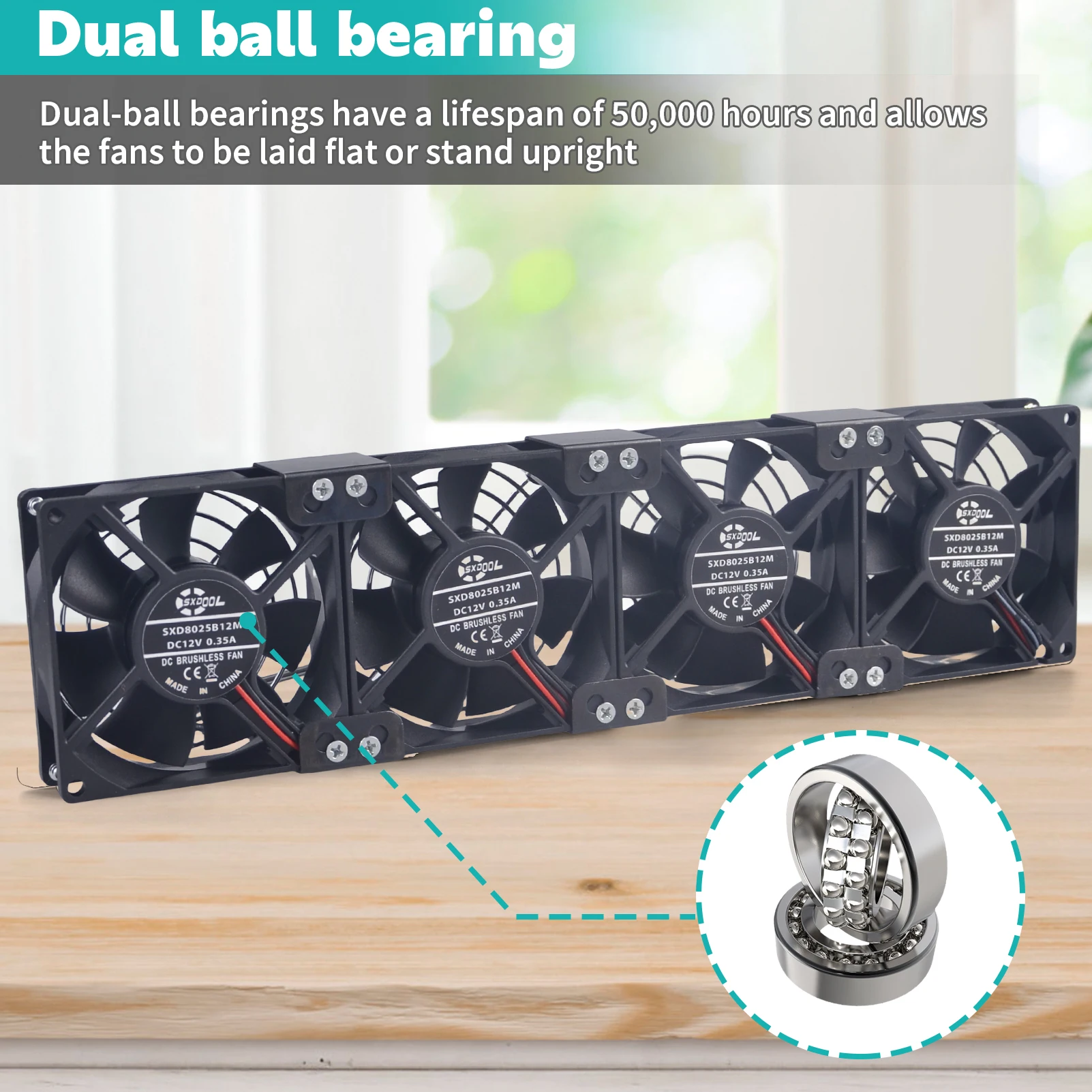 4 en 1 80mm X 25mm AC 115V 220V Velocidad ajustable Ventilador de enfriamiento de flujo de aire grande con malla metálica para servidor/PC/GPU Rig Cocina - imagen 4