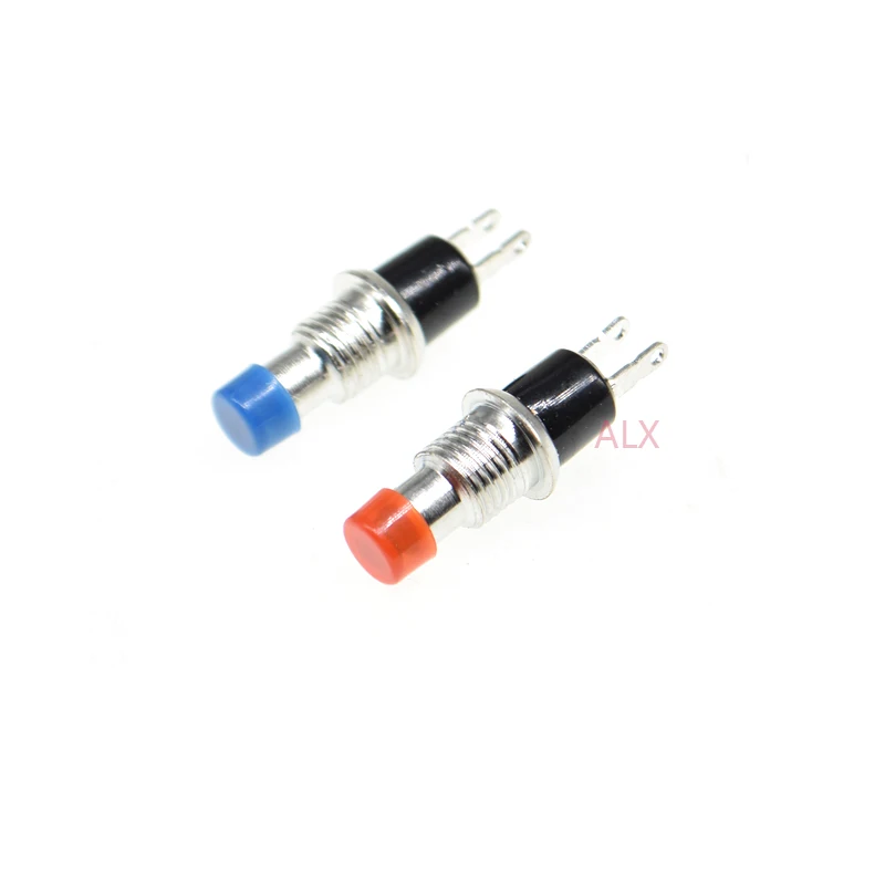 Interruptor de botón momentáneo impermeable, 5 piezas, PBS-110, rojo/verde/amarillo/Blanco/azul, 2 pines, encendido/apagado, reinicio automático - imagen 3