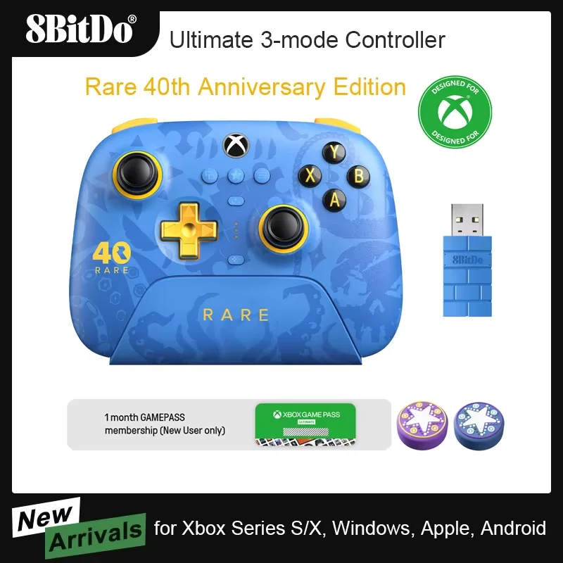 8BitDo Ultimate Controlador inalámbrico de 3 modos para Xbox, mando raro de edición del 40 aniversario para Xbox One, Apple, PC y Android - imagen 2
