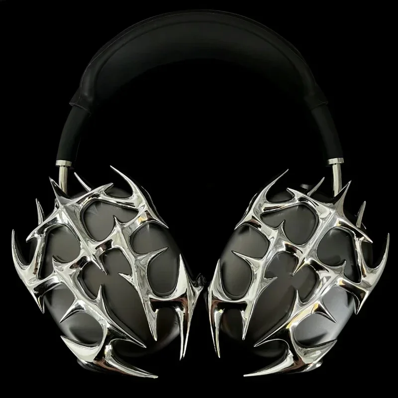 Funda Airpods Max plateada, diseño Original, espina plateada, impresión 3D, funda protectora de resina para auriculares, accesorios para auriculares