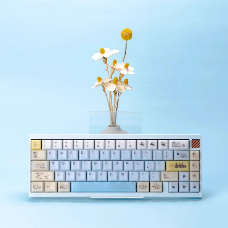 Juego de teclas con tema de niebla de zorro cubierto de hielo, perfil de cereza PBT, 116 teclas, teclas originales personalizadas hechas a mano para regalo de teclado mecánico - imagen 3