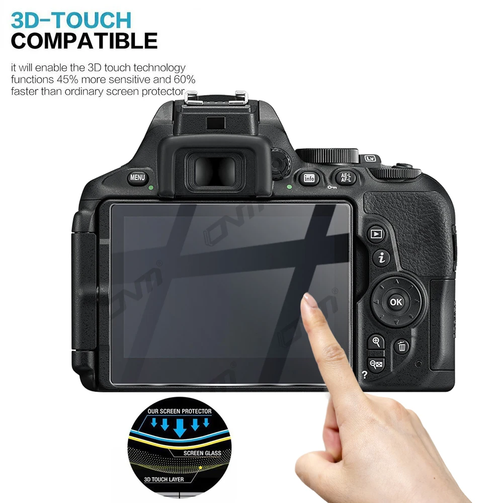 Protector de pantalla de vidrio templado para cámara, película protectora antiarañazos, accesorios para Nikon D5600, D5500, D5400, D5300, paquete de 3 - imagen 4