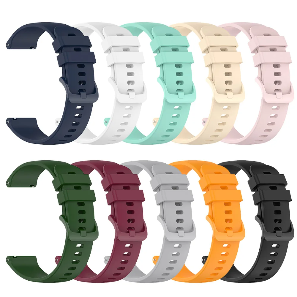 Correa de reloj de 22mm y 20mm para Huawei Watch GT 5 GT4 GT3 GT 2 2E Pro 42 46mm Watch4 Pro pulsera de silicona suave para mujer y hombre - imagen 2