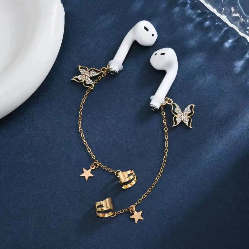 Soporte antipérdida para auriculares, pendientes de cadena con Clip, gancho colgante, correa para pendientes, auriculares intrauditivos inalámbricos para Airpods 1 - imagen 3