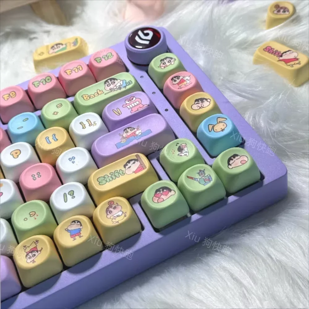 Juego de teclas MOA de crayón bonito y colorido, PBT, 135 teclas de dibujos animados para interruptor MX, teclados mecánicos con diseño 60/84/90/104/108 - imagen 5