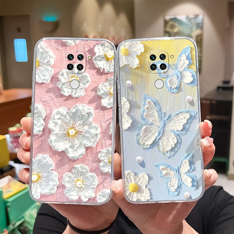Para Redmi 10X Pro 4G 5G funda de teléfono flores encantadoras suave transparente TPU funda ligera de silicona para Redmi10X Pro carcasa de parachoques
