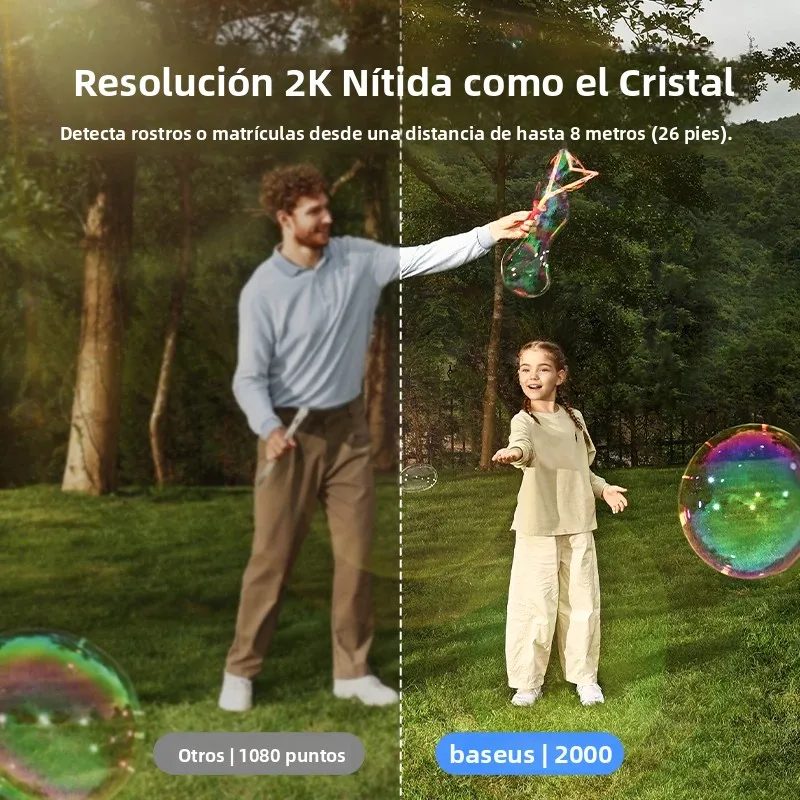 Baseus Security S1 Lite Cámara inalámbrica para exteriores Cámara de seguridad solar de 4 cámaras Claridad 2K con alimentación 135 ° Cámara Wifi FOV IP67 512GB - imagen 4