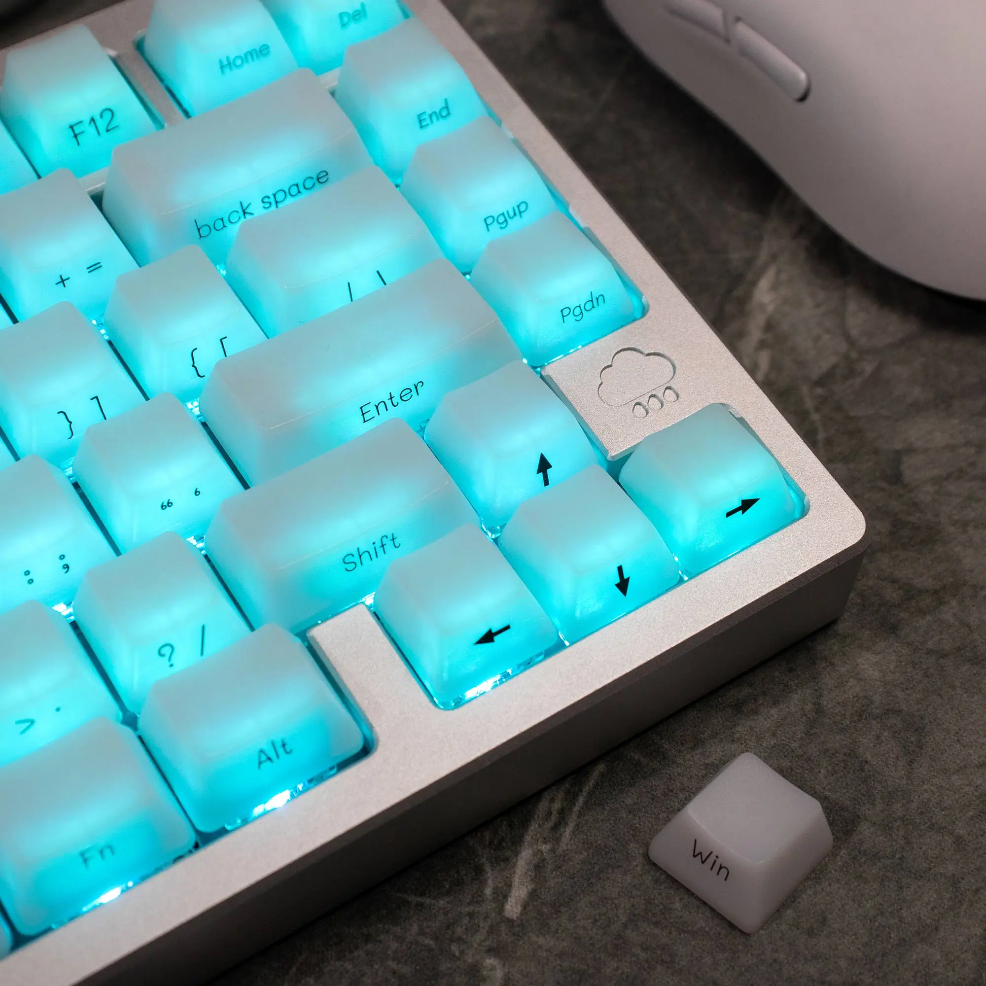 Teclas transparentes de seda para teclado mecánico Cherry MX, 130, 60%, 65%, 75% - imagen 4