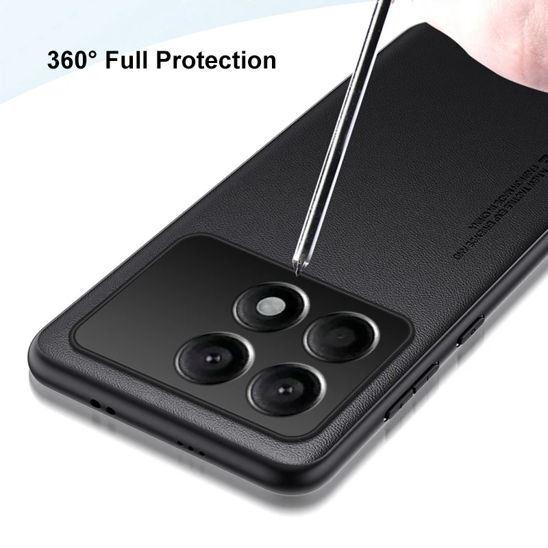 Para Xiaomi Poco F6 Pro 5G funda de teléfono de cuero de lujo para Poco F6 Pro F6Pro funda protectora de silicona mate a prueba de golpes Coque - imagen 5