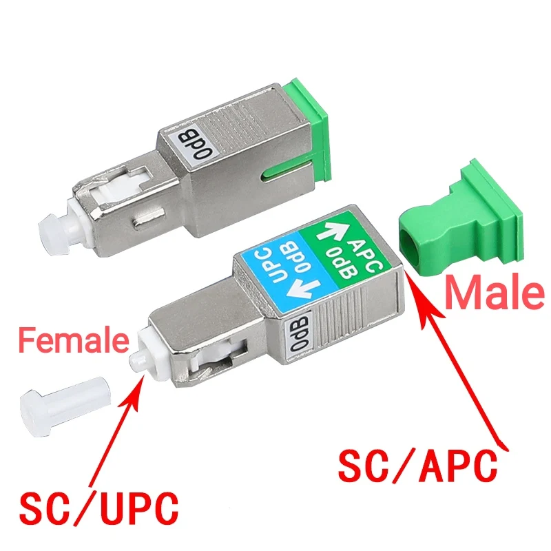 Conector de atenuador de fibra óptica, acoplador de brida, adaptador de fibra óptica, 0dB SC/APC hembra-SC/UPC macho piezas/125, venta al por mayor, nuevo, 1 SM-9 - imagen 2