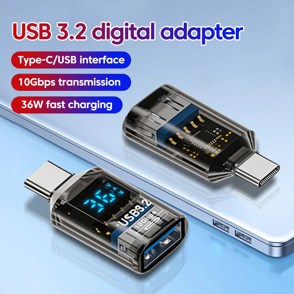 Adaptador OTG de pantalla Digital USB 3,2, adaptador USB C a tipo C, convertidor de transferencia de datos de carga rápida para MacBook Pro