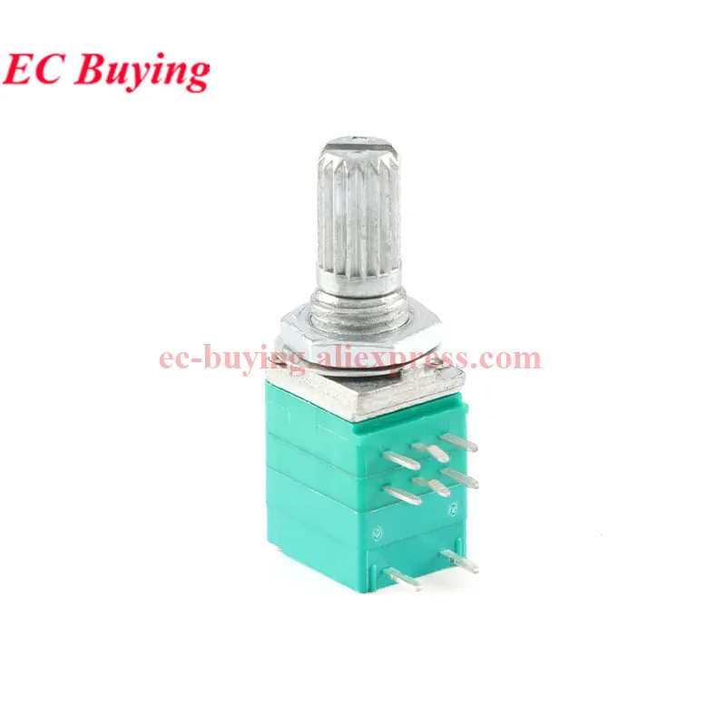 1-10 Uds RV097NS único RV097GS doble 5K 10K 20K 50K 100K 500K interruptor de Audio 5PIN 8Pin eje 15mm amplificador potenciómetro de sellado - imagen 5