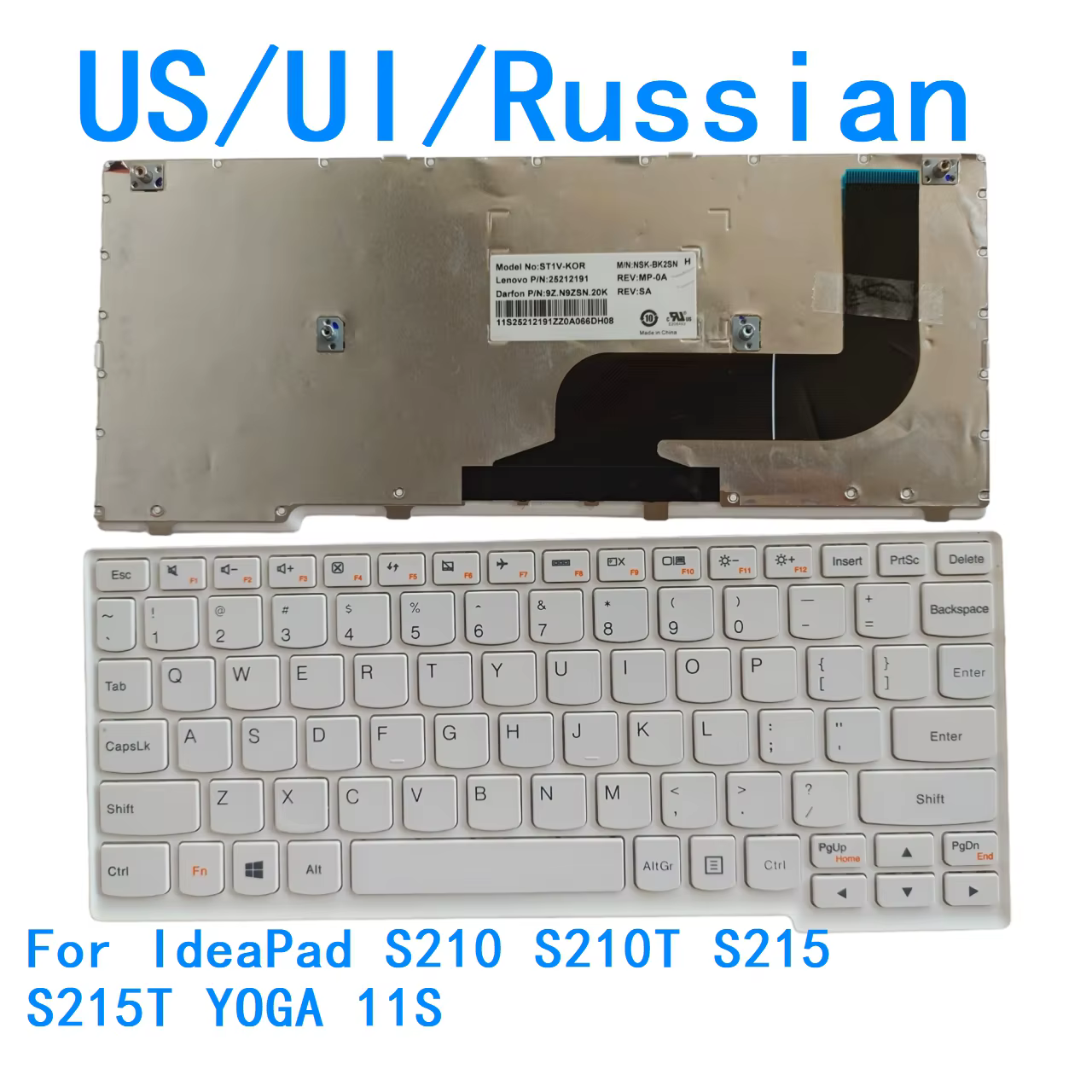 Nuevo teclado en idioma ruso UI de EE. UU. para Lenovo IdeaPad S210 S210T S215 S215T YOGA 11S Notebook teclado de repuesto para PC