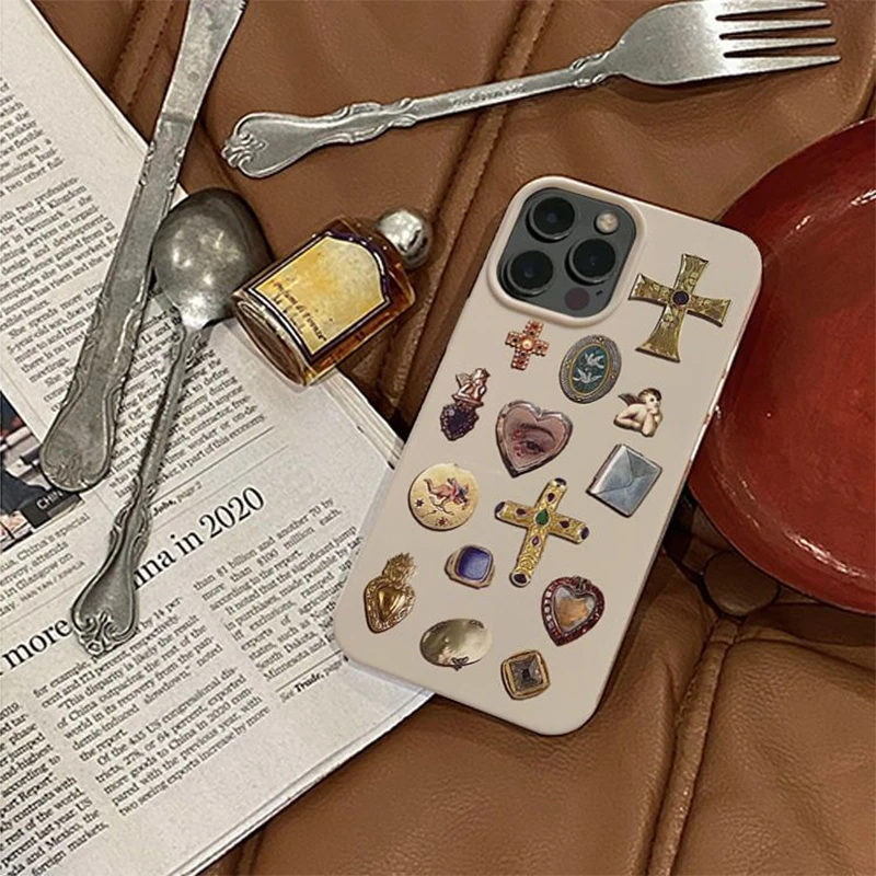 Funda de teléfono con pareja cruzada a la moda para iPhone 16 15 14 13 12 11 Pro Max XS XR XSMax 6 7 8 Plus, funda dura HD brillante para PC - imagen 4