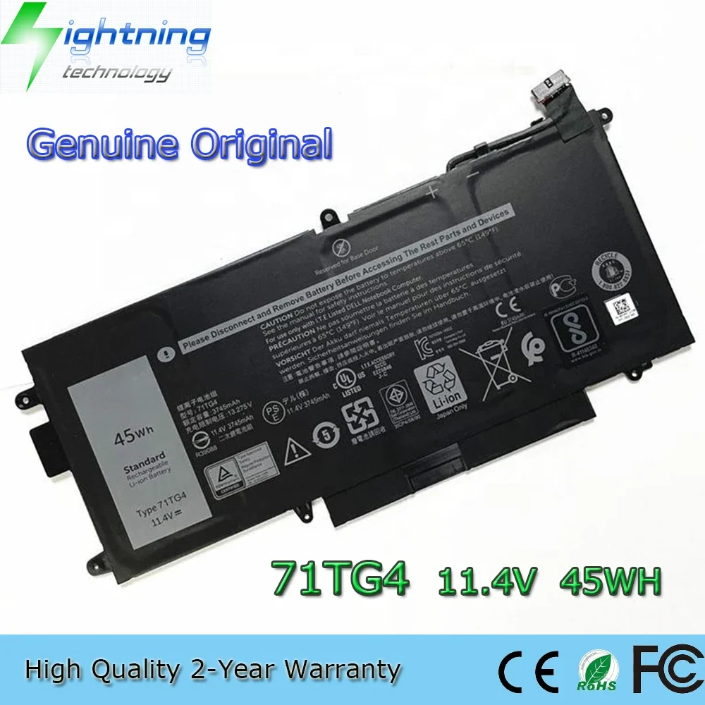 Batería para portátil 71TG4 725KY para Dell lattidude 7389 Latitude 5289 11,4 V 3940 mAh