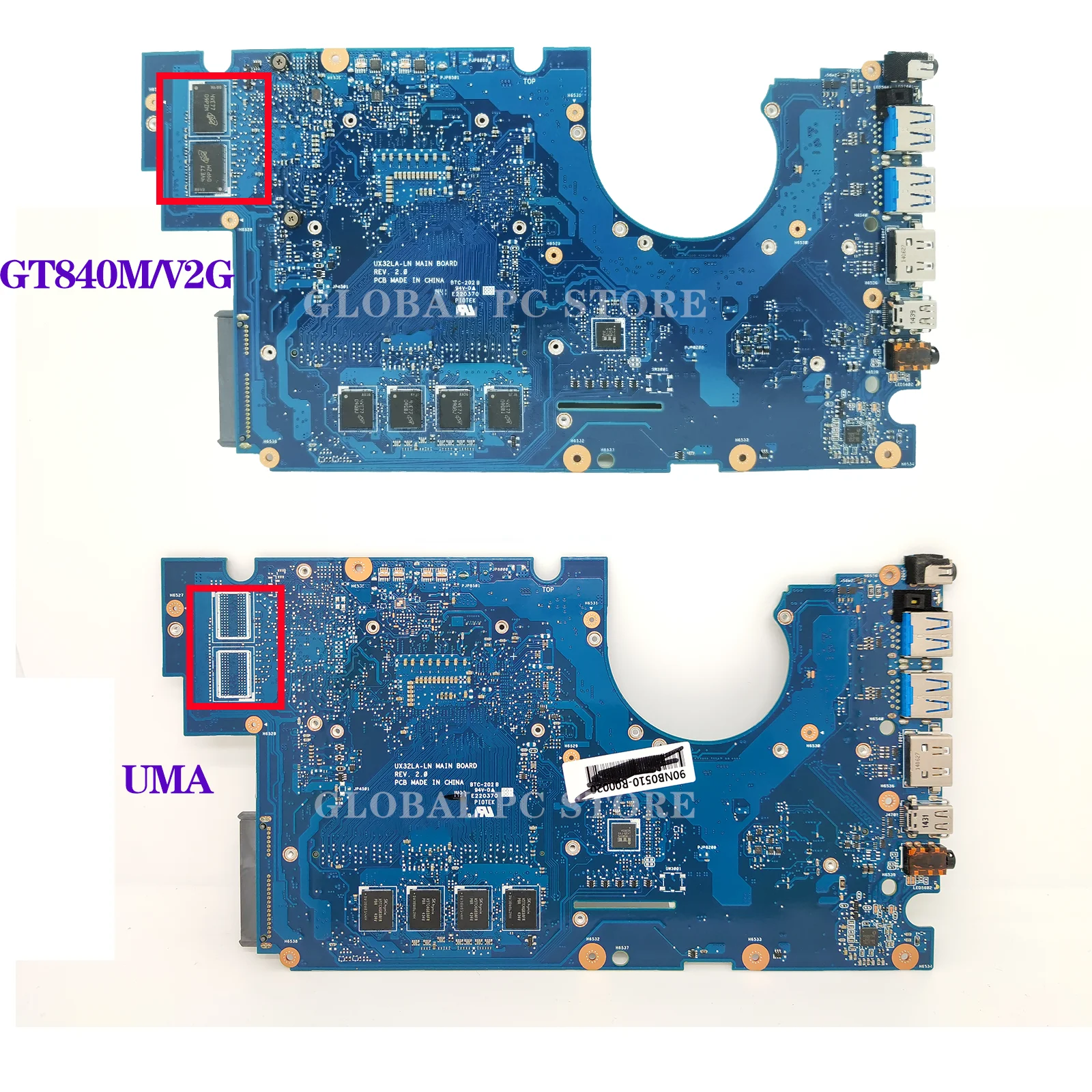 Placa base UX32LA-LN UX32LN UX32L UX32LA BX32LN BX32LA para placa base de ordenador portátil ASUS i3 i5 i7 - 4th Gen UMA GT840M 4GB-RAM - imagen 3