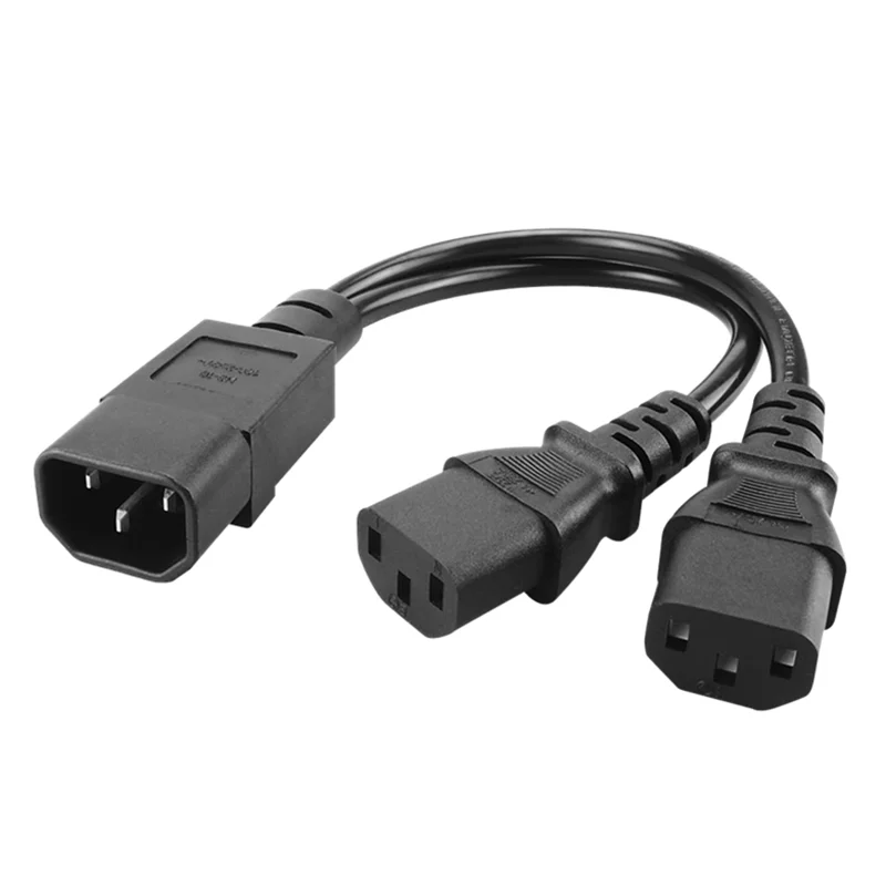 IEC320 C14 C8 a 2X C7 C5 C13 Y Cable de alimentación de CA dividido, figura IEC 8 macho a 2 hembra 1 en 2 salidas Cable de alimentación de CA 30 cm negro - imagen 4