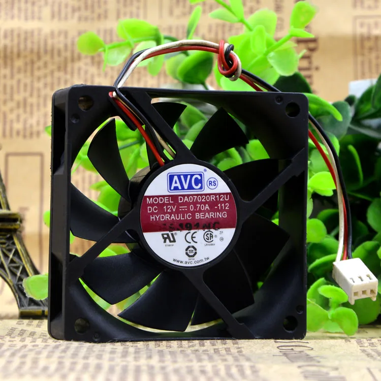 AVC DA07020R12U-ventilador de refrigeración hidráulico, 12V, 0.70A, 7cm, 7020, 3 cables - imagen 3