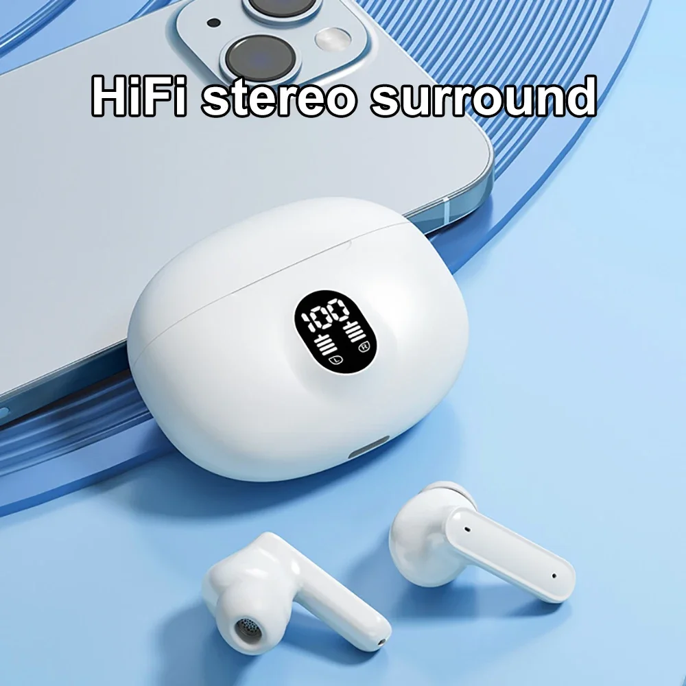 Auriculares Bluetooth 5,3, auriculares inalámbricos con reducción de ruido, auriculares estéreo HiFi con pantalla LED para Xiaomi y iPhone - imagen 5