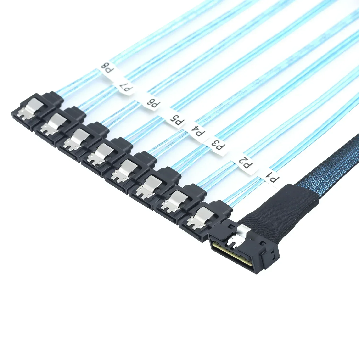 PCI-E Ultraport Slimline SAS 4,0 LP perfil bajo SFF-8654 8i 74 pines a 8X SATA 7 pines Cable de conexión interna de servidor recto