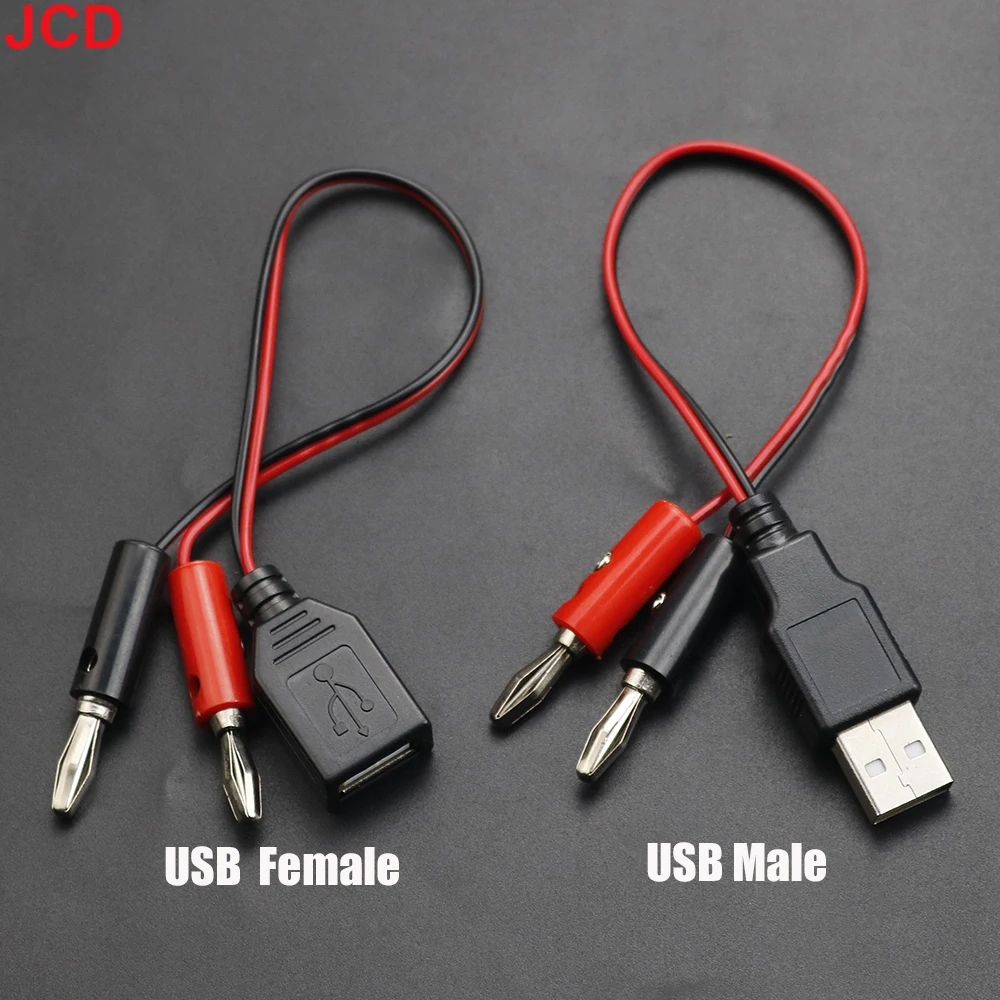 JCD 1 pieza USB a 4MM Cable de prueba de conector Banana USB macho/hembra a Cable de conexión de cabeza de Banana un Cable de carga hembra