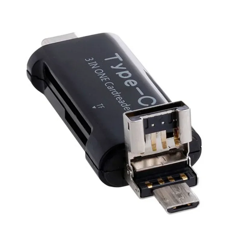 Lector de tarjetas USB 3 en 1 OTG USB2.0 Universal OTG TF/SD para Android Macbook Laptop 1 Uds Micro USB tipo C