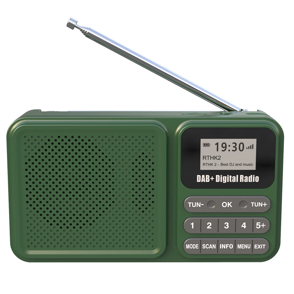 Radio Digital portátil DAB + Compatible con Bluetooth, Radio FM alimentada por energía Solar/recargable, Compatible con disco U, tarjeta TF, reproducción de MP3, pantalla LCD - imagen 4