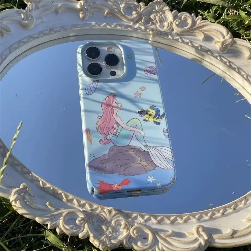 The mermaid princess looked up Phone Case For iPhone 16 15 14 13 12 11 Pro Max 7 8 Plus XR XS Max Lovely Anti Fall Kawaii Cover - imagen 3