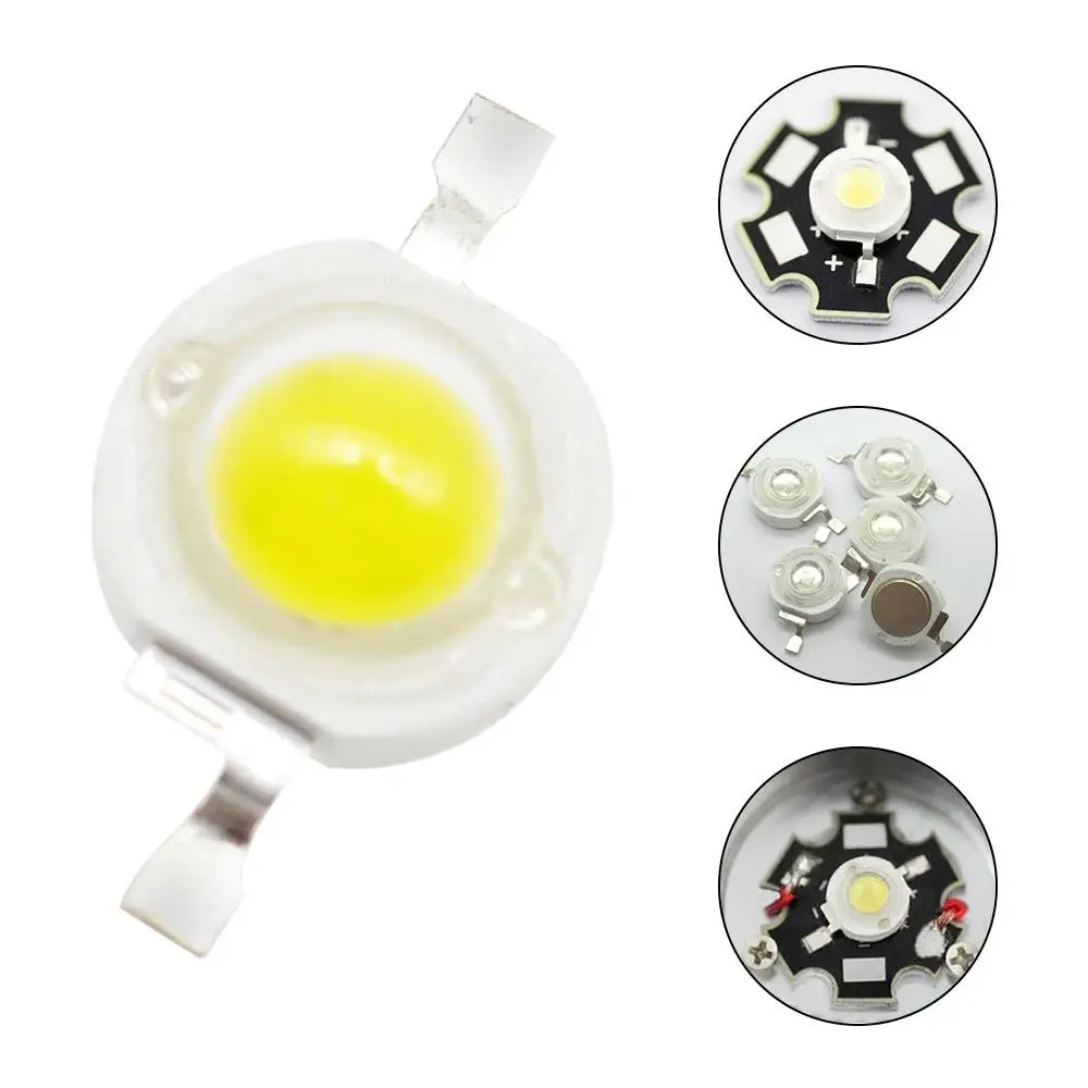 10 Uds. Bombilla LED de Chip de alta potencia de 1W 110-120LM diodo emisor de línea de cuentas blanco rojo verde azul amarillo DIY decoración de luz Led - imagen 4