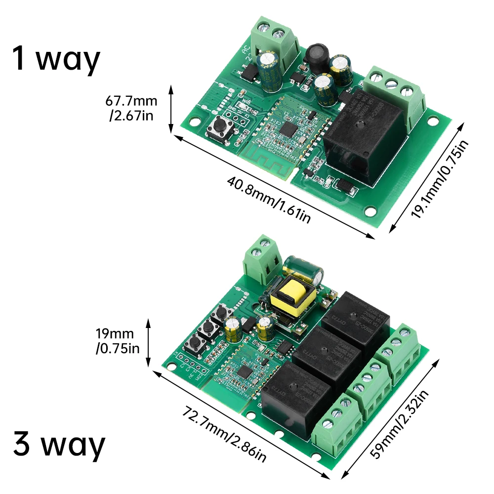 Ewelink-Módulo de relé WiFi con Bluetooth, dispositivo inalámbrico de 1/2/3 canales, interruptor de Control remoto inteligente para el hogar, autobloqueo, enclavamiento, AC220V - imagen 4